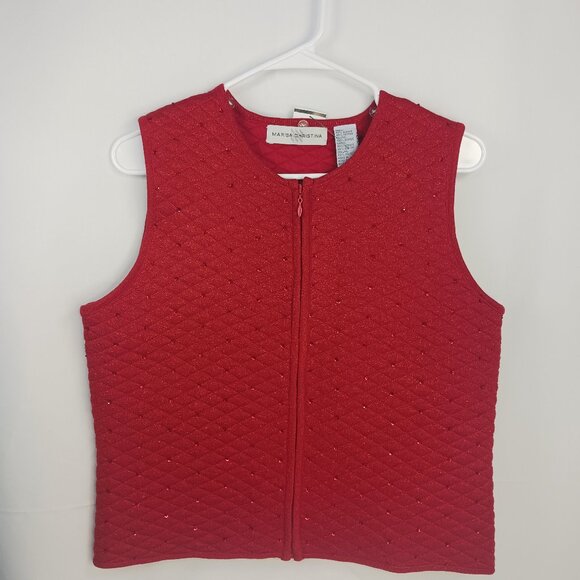 Marisa Christina Red Holiday Vest Size S - Picture 1 of 5